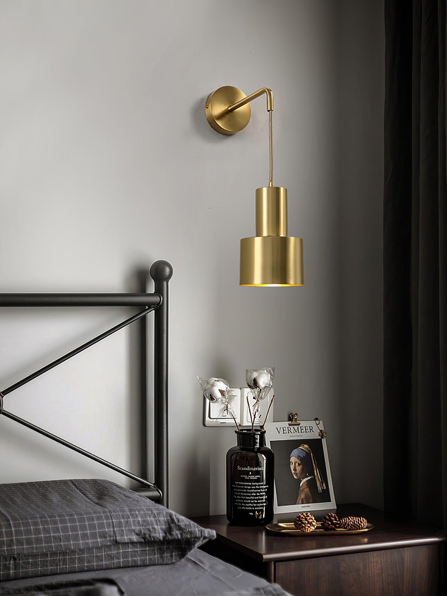 Square Black And Brass Finish Wall Sconce