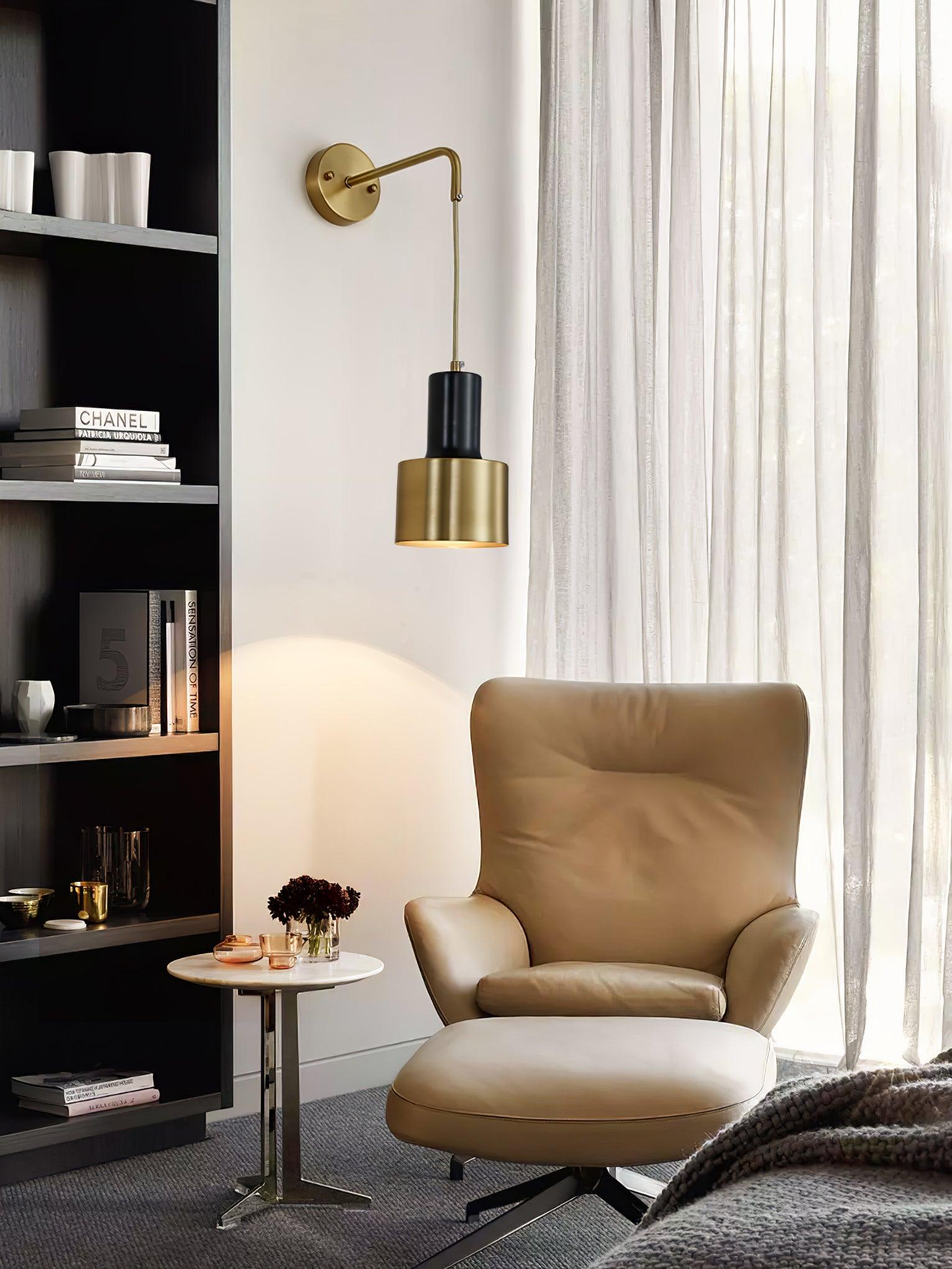 Square Black And Brass Finish Wall Sconce