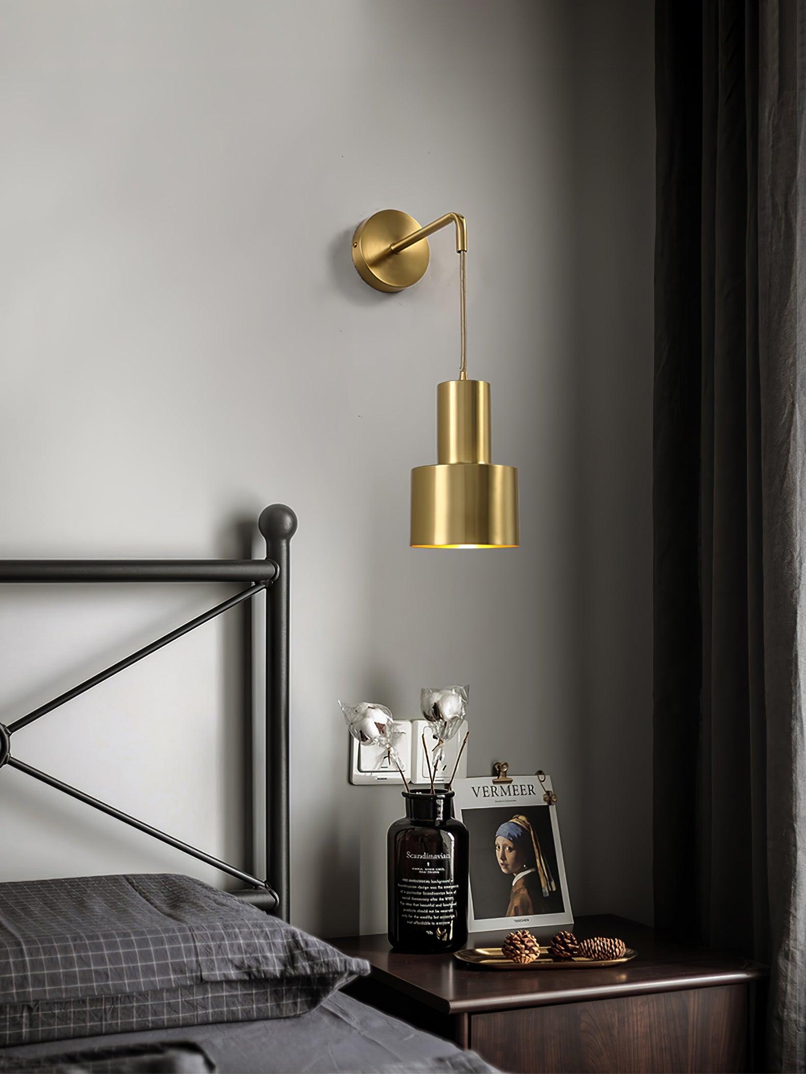 Square Black And Brass Finish Wall Sconce