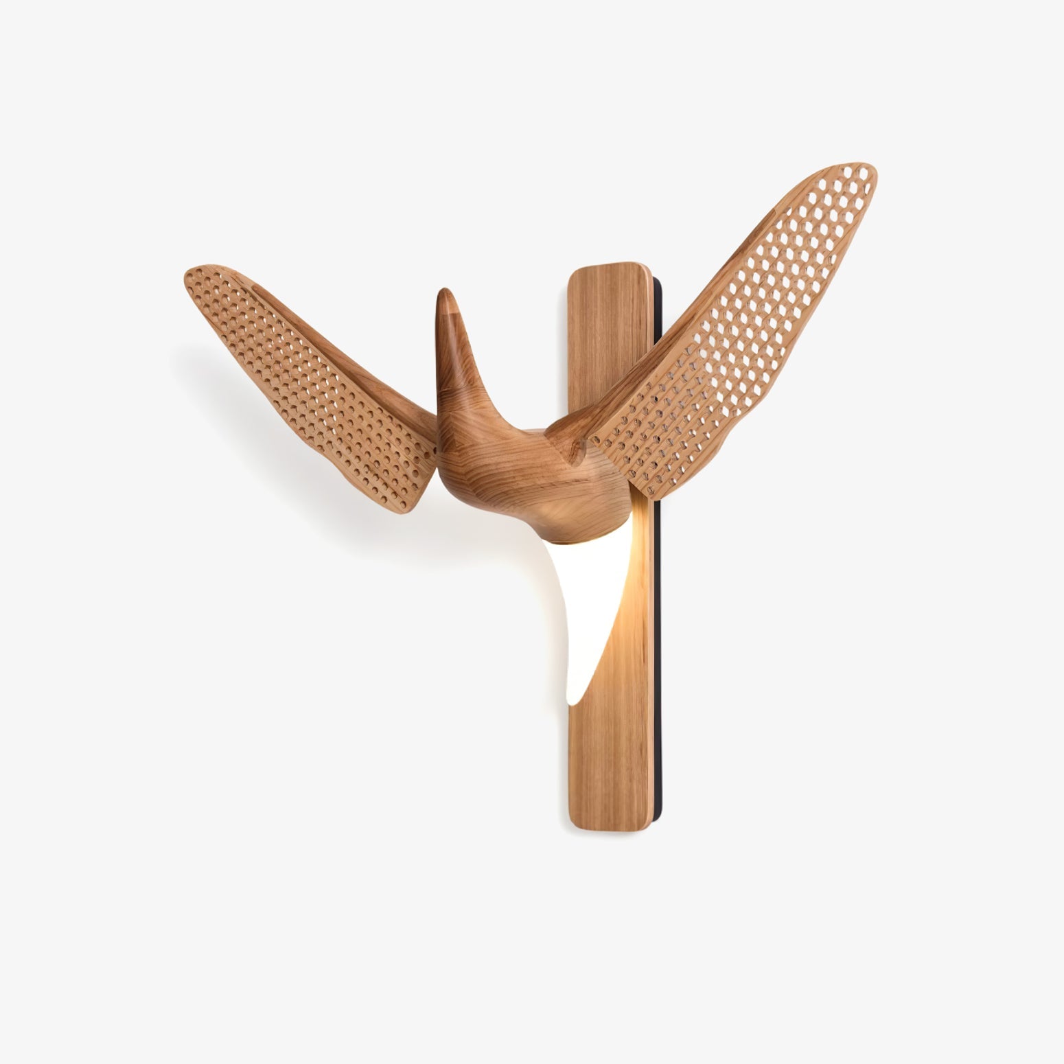 Wood Bird Sculptural Nordic Inspired Wall Light