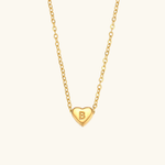 Load image into Gallery viewer, Heart Initial Gold Necklace