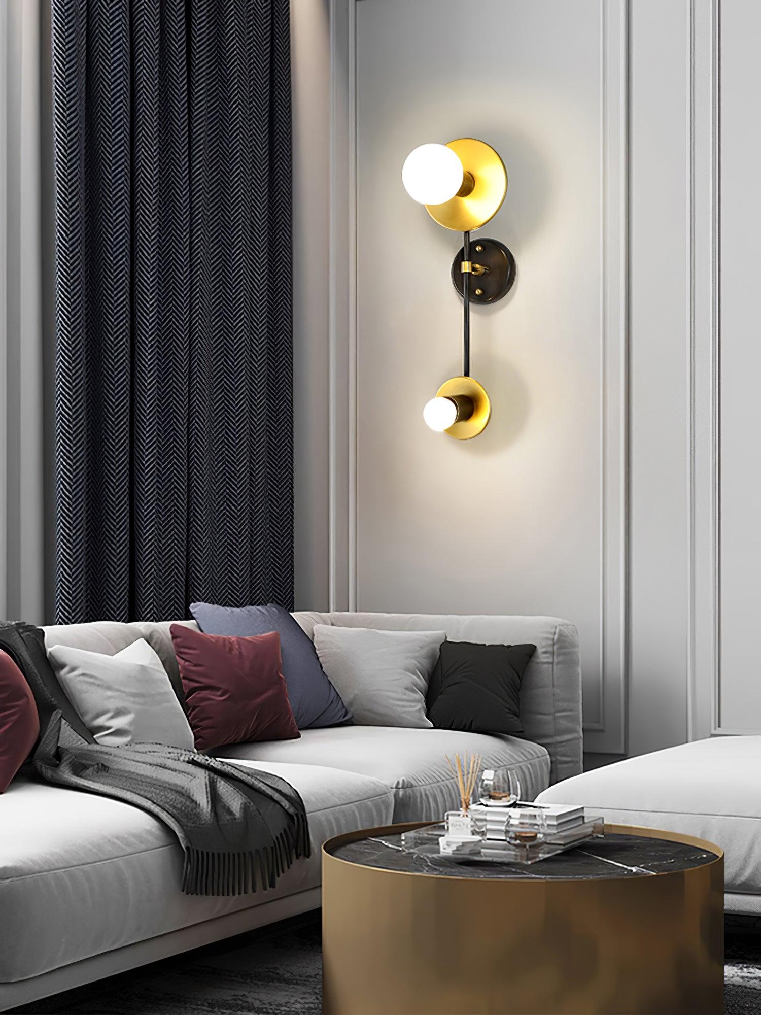 Marble Balance Scale Brass Finish Wall Sconce
