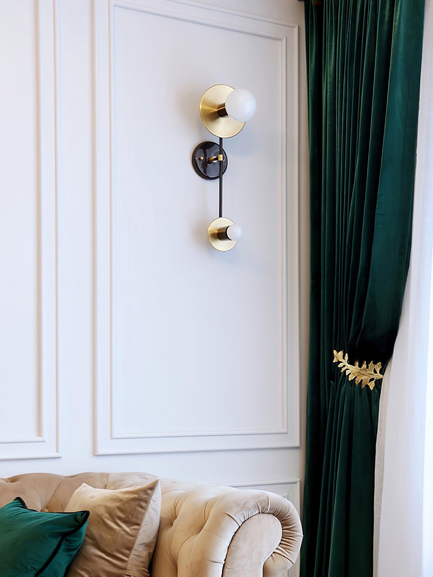 Marble Balance Scale Brass Finish Wall Sconce