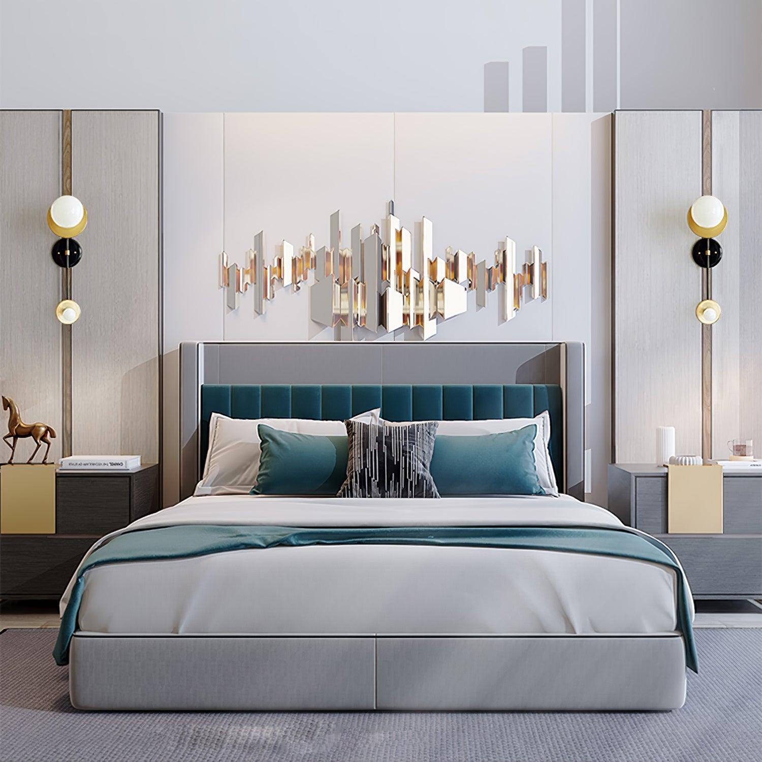 Marble Balance Scale Brass Finish Wall Sconce