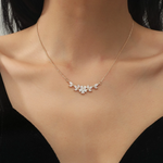 Load image into Gallery viewer, Flower Charm Necklace Zirconia Petal Necklace