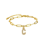 Load image into Gallery viewer, Dainty Paperclip Letter Initial Bracelet