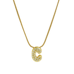 Load image into Gallery viewer, Diamond Bubble Letter Initial Necklace