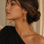Load image into Gallery viewer, Pear Outlined Hoop Earrings