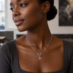 Load image into Gallery viewer, Paperclip Letter Initial Circle Lock Clasp Necklace