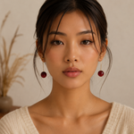 Load image into Gallery viewer, Elongated Deep Cherry Drop Earrings