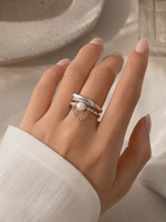 Load image into Gallery viewer, S925 Layered Antique Inspired Pearl Ring