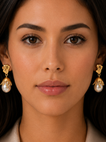 Load image into Gallery viewer, 18k Blooming Pearl Necklace and Earrings