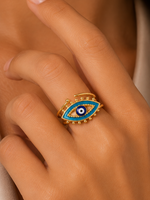 Load image into Gallery viewer, 18k Bohemian Evil Eye Rings