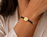 Load image into Gallery viewer, 18k Custom Suede Circle Name Bracelet