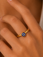 Load image into Gallery viewer, 18k Bohemian Evil Eye Rings