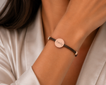 Load image into Gallery viewer, 18k Custom Suede Circle Name Bracelet