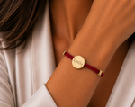 Load image into Gallery viewer, 18k Custom Suede Circle Name Bracelet