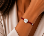 Load image into Gallery viewer, 18k Custom Suede Circle Name Bracelet