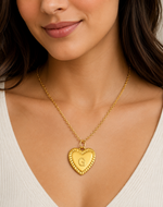 Load image into Gallery viewer, 14k Dainty Heart Pendant Letter Initial Necklace