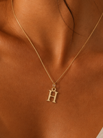 Load image into Gallery viewer, 14k Sleek Serif Initial Necklace