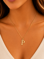 Load image into Gallery viewer, 14k Sleek Serif Initial Necklace