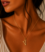 Load image into Gallery viewer, 14k Sleek Serif Initial Necklace