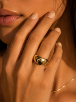 Load image into Gallery viewer, Chunky Black Teardrop Ring
