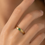 Load image into Gallery viewer, Gold Ring with Emerald Gemstone