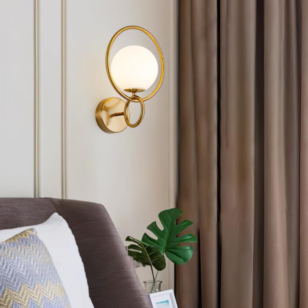Circle Contemporary Brass Finish Wall Lamp