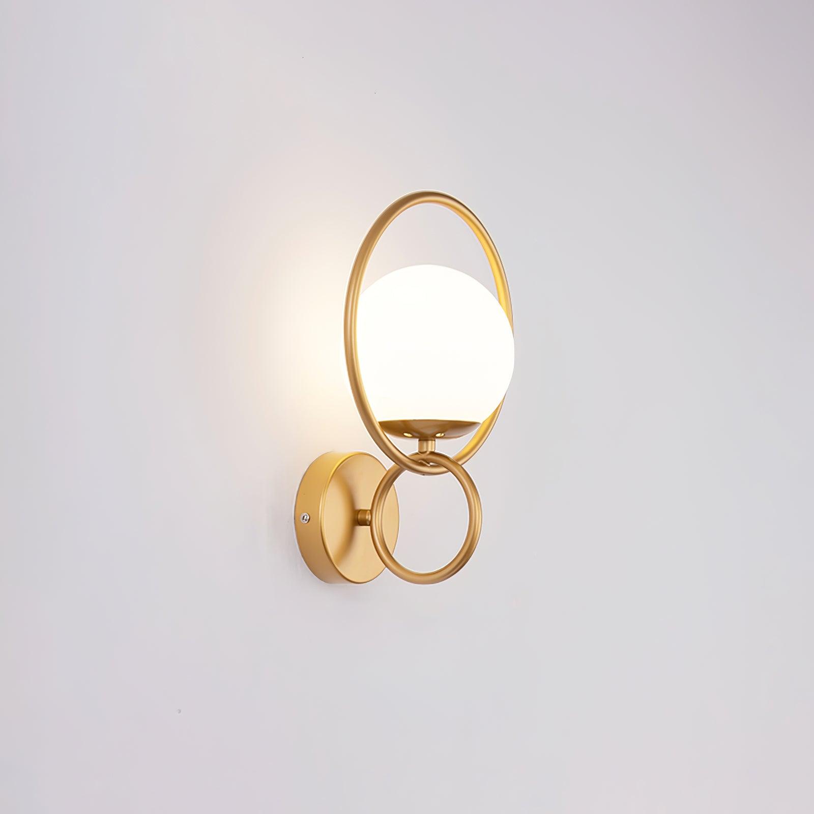 Circle Contemporary Brass Finish Wall Lamp