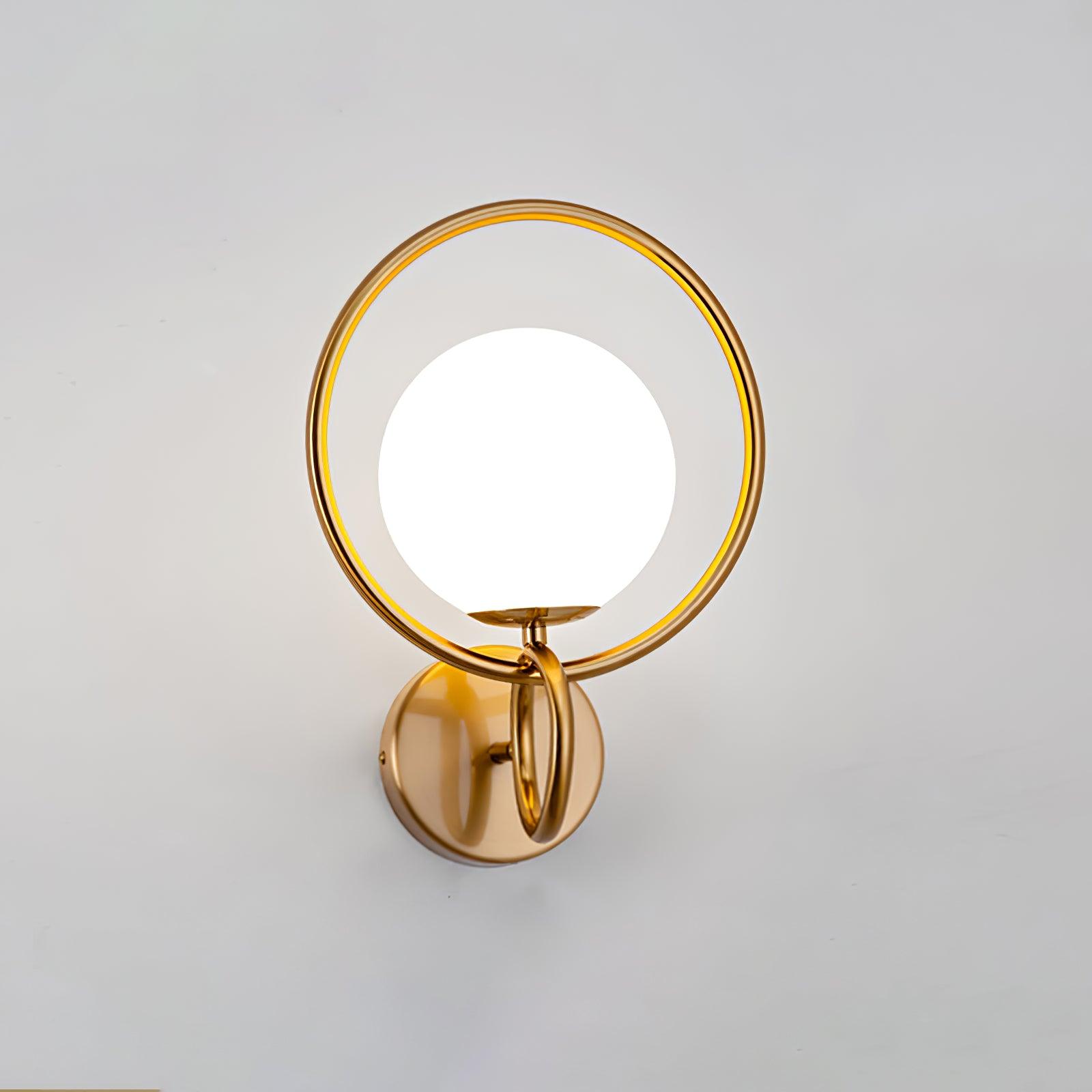 Circle Contemporary Brass Finish Wall Lamp
