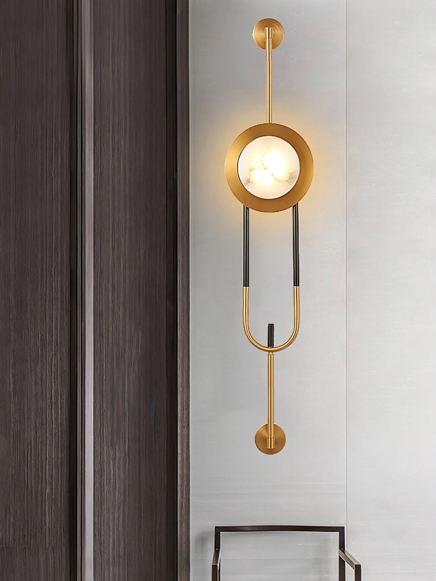 Circular Marble Gold Tone Finish Wall Light