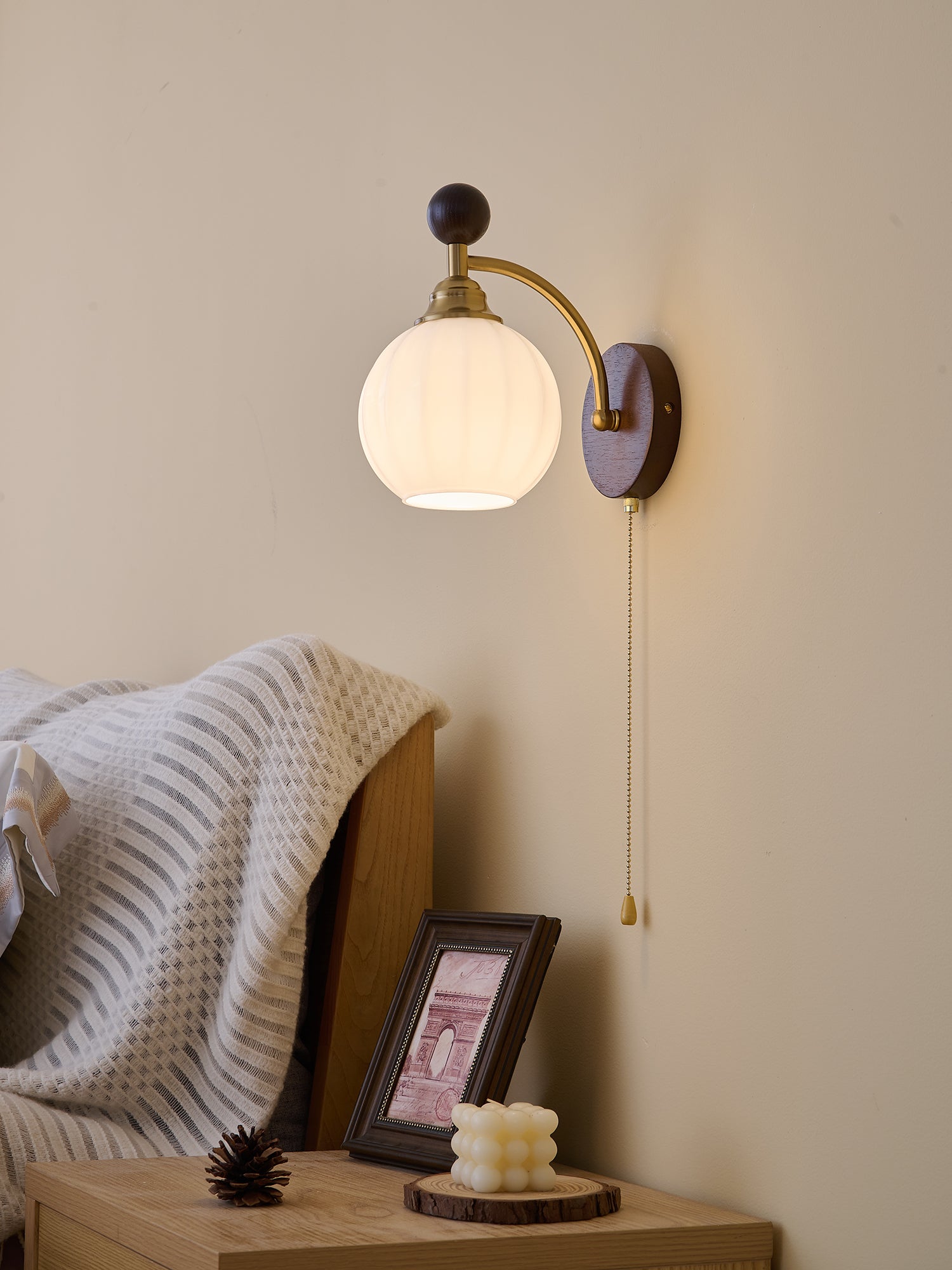 Wood And Metal Nordic Inspired Wall Light