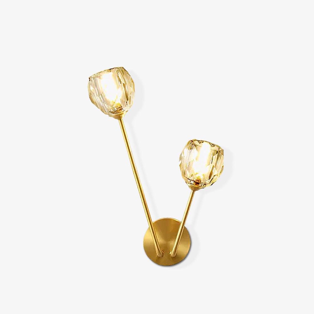 Brass Crystal Branch Contemporary Wall Light
