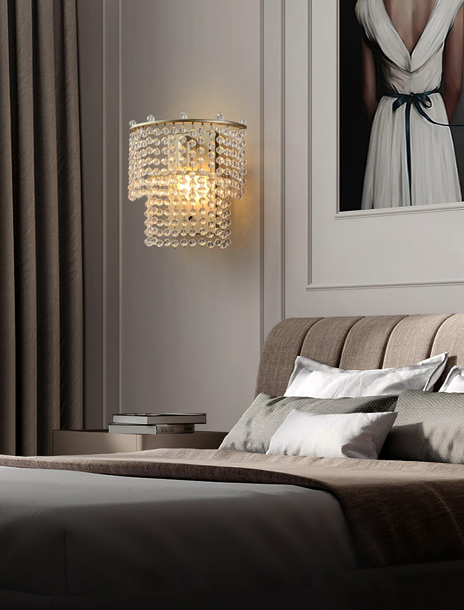 Crystal Waterfall Contemporary Wall Sconce