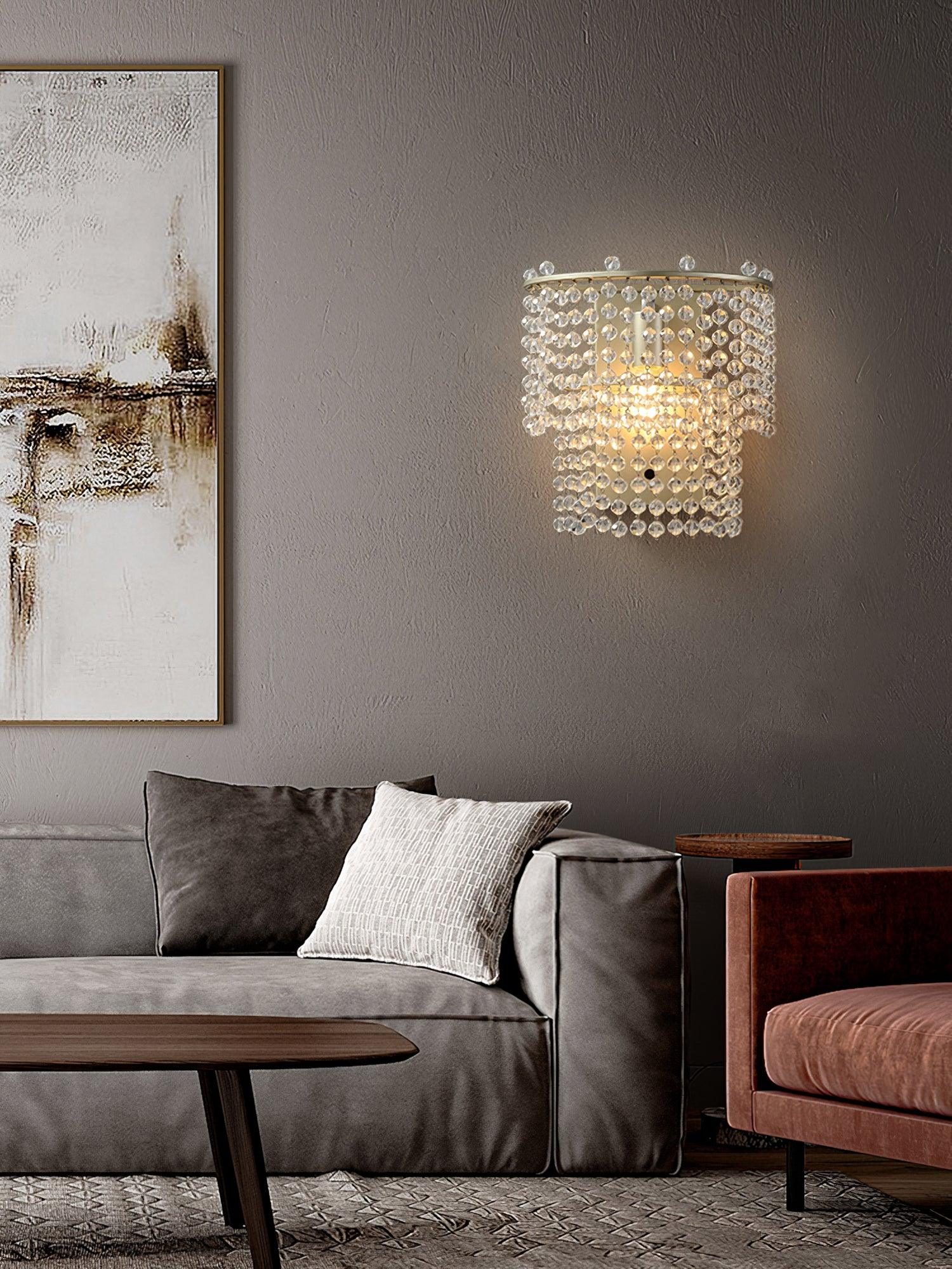 Crystal Waterfall Contemporary Wall Sconce