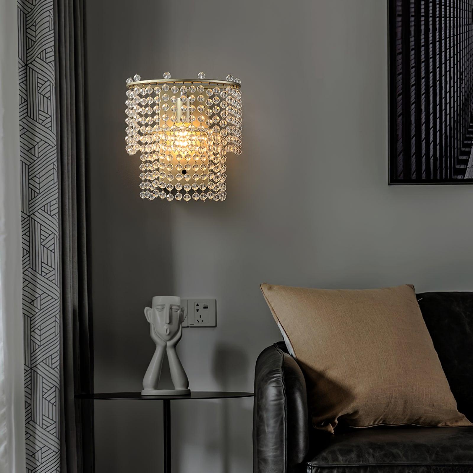 Crystal Waterfall Contemporary Wall Sconce