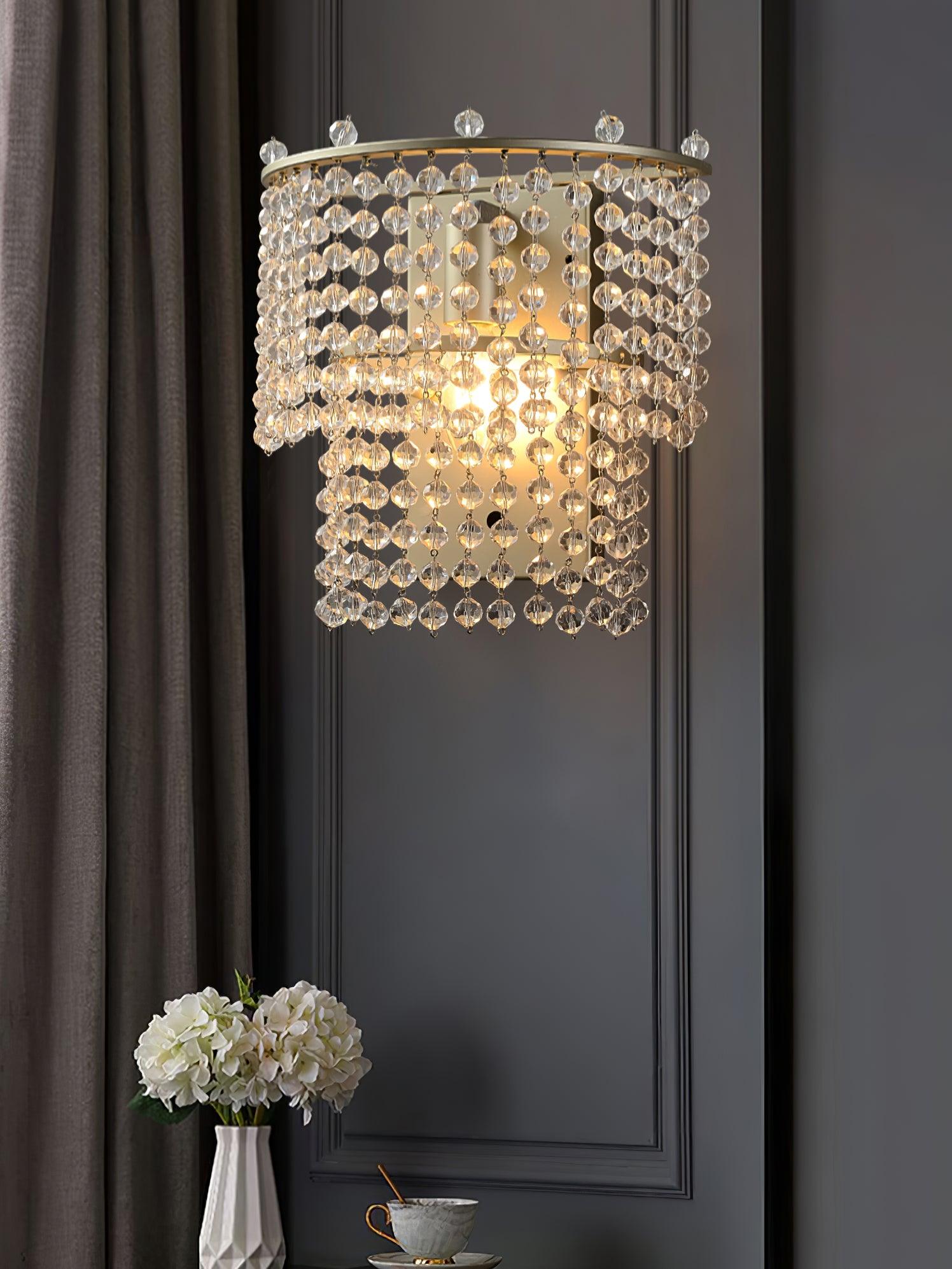 Crystal Waterfall Contemporary Wall Sconce