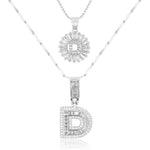 Load image into Gallery viewer, 2pc 14k Diamond Letter Initial Necklaces