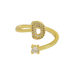 Load image into Gallery viewer, Dainty Bubble Diamond Wrap Initial Ring