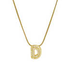 Load image into Gallery viewer, Diamond Bubble Letter Initial Necklace