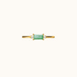Load image into Gallery viewer, Fen Dainty Baguette Ring with Green Zirconia