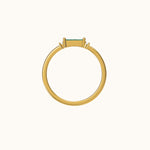 Load image into Gallery viewer, Fen Dainty Baguette Ring with Green Zirconia