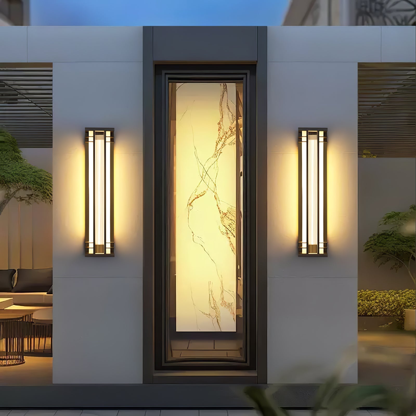 Vertical Stainless Steel Contemporary Wall Light