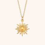 Load image into Gallery viewer, Eliora Gold Sun Necklace