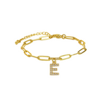 Load image into Gallery viewer, Dainty Paperclip Letter Initial Bracelet