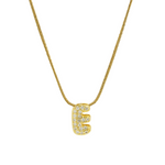 Load image into Gallery viewer, Diamond Bubble Letter Initial Necklace