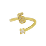 Load image into Gallery viewer, Dainty Bubble Diamond Wrap Initial Ring
