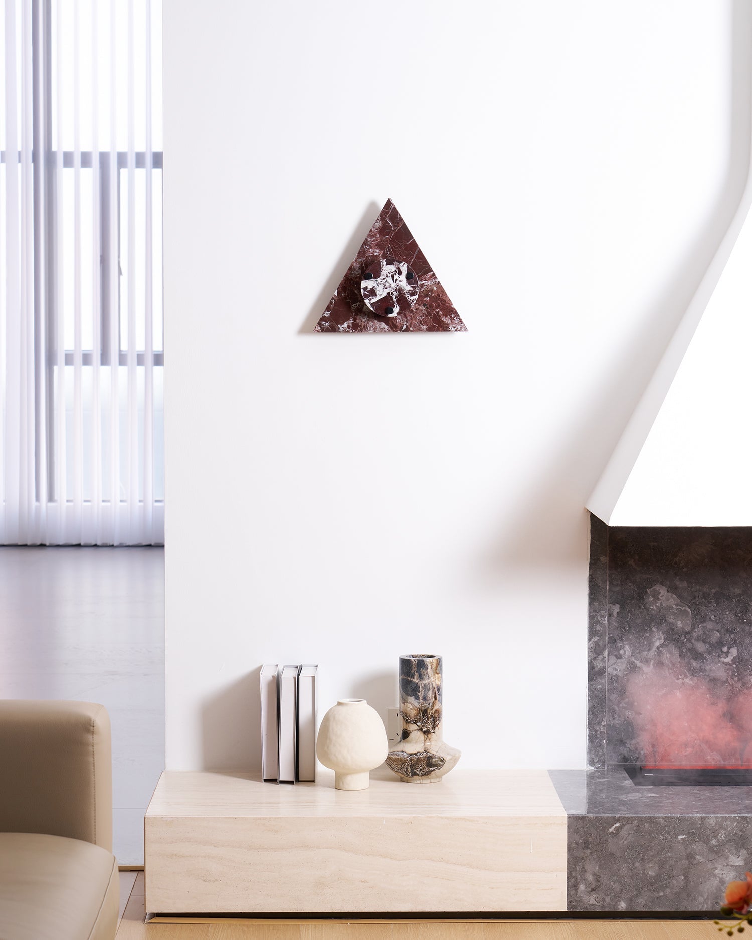 Triangular Marble Contemporary Wall Light