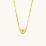 Load image into Gallery viewer, Heart Initial Gold Necklace